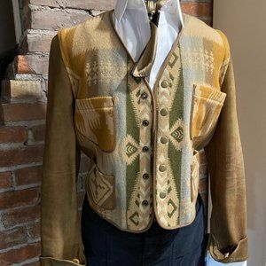 Ralph Lauren Navajo Blazer with Leather Sleeves